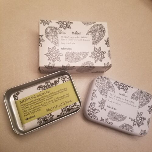 Davines MOMO Shampoo Bar 100g 3.53oz NEW In Box Includes Metal Storage Case
