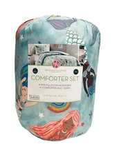Huntington Home Kid’s 2 Piece Mermaids Twin Comforter Set- NEW