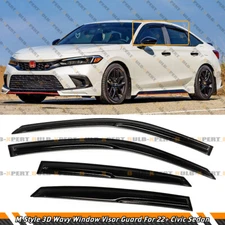 FOR 2022-2025 HONDA CIVIC 4DR SEDAN 3D WAVY WINDOW VISOR RAIN GUARD DEFLECTOR