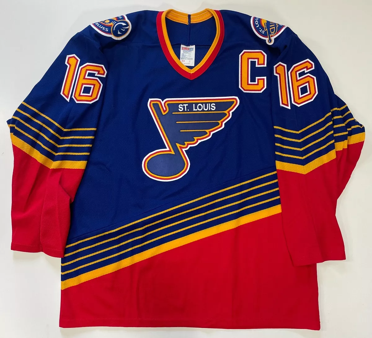 St Louis Blues NHL Hockey Jersey Old School Blues CCM Maska Sewn