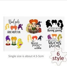 1 Piece, 6 images UV DTF sheet, Transfer Stickers for Glass and smooth surfaces