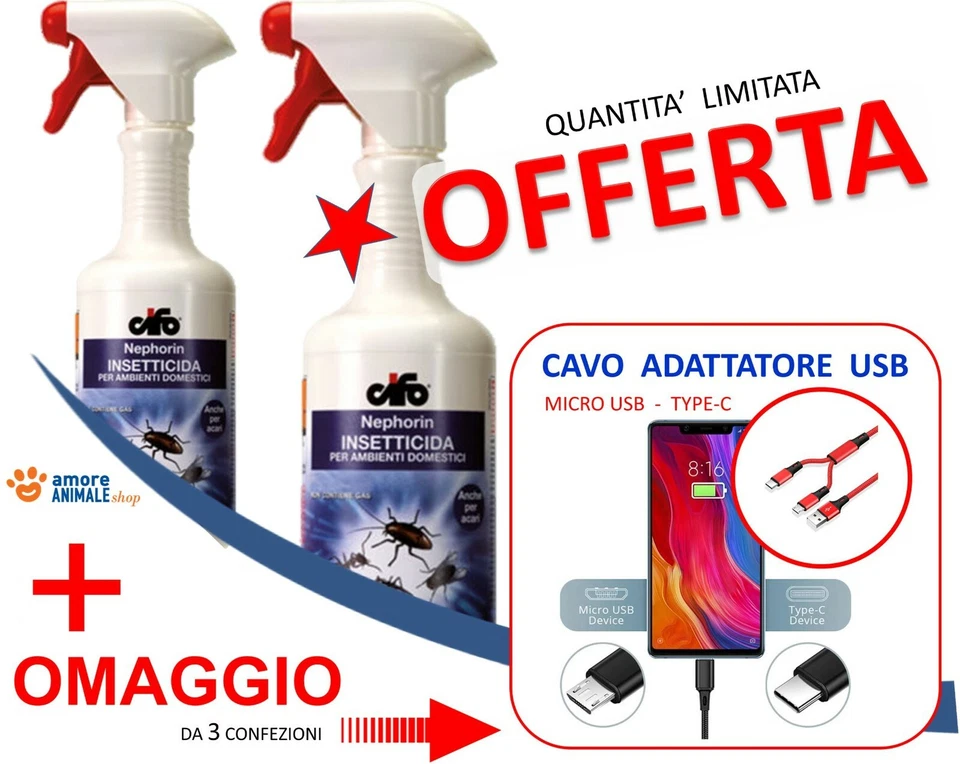 Cifo NEPHORIN 500 ML Insetticida (B) Mosche Zanzare Formiche (da T. c. +USB)