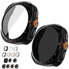 For Samsung Galaxy Watch7 6 44/40mm Rugged PC Case Built-in Screen Protector