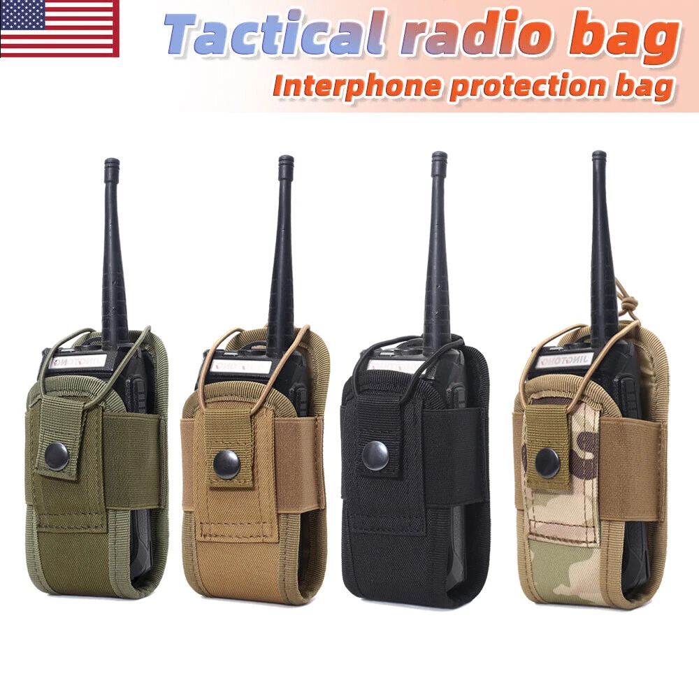 Tactical Radio Holder Molle Radio Pouch Case Nylon Heavy Duty Radios  Holster Bag