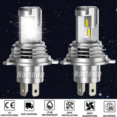 Nartoup H4 9003 Super white 20000LM Kit LED Headlight Bulb High Low Beam Combo 2