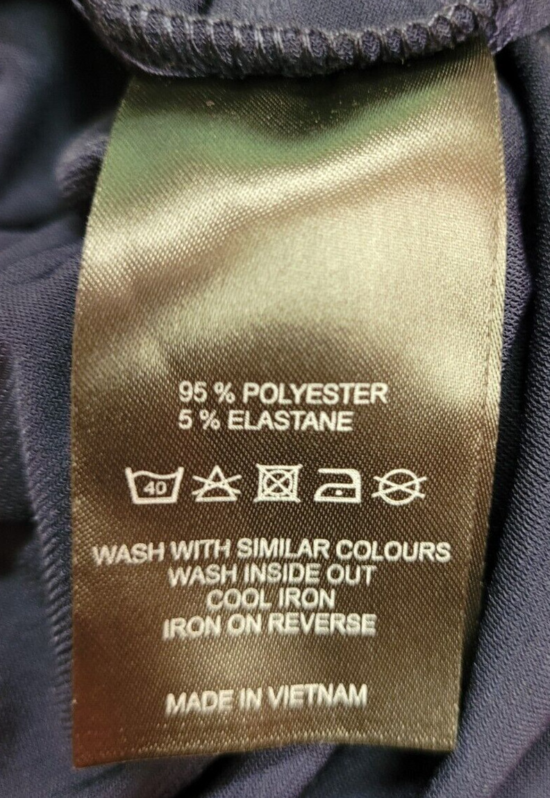 Paraphrase Top UK8 XS Navy Blue Round Neck Short Cap Sleeve Pre-Owned image 5