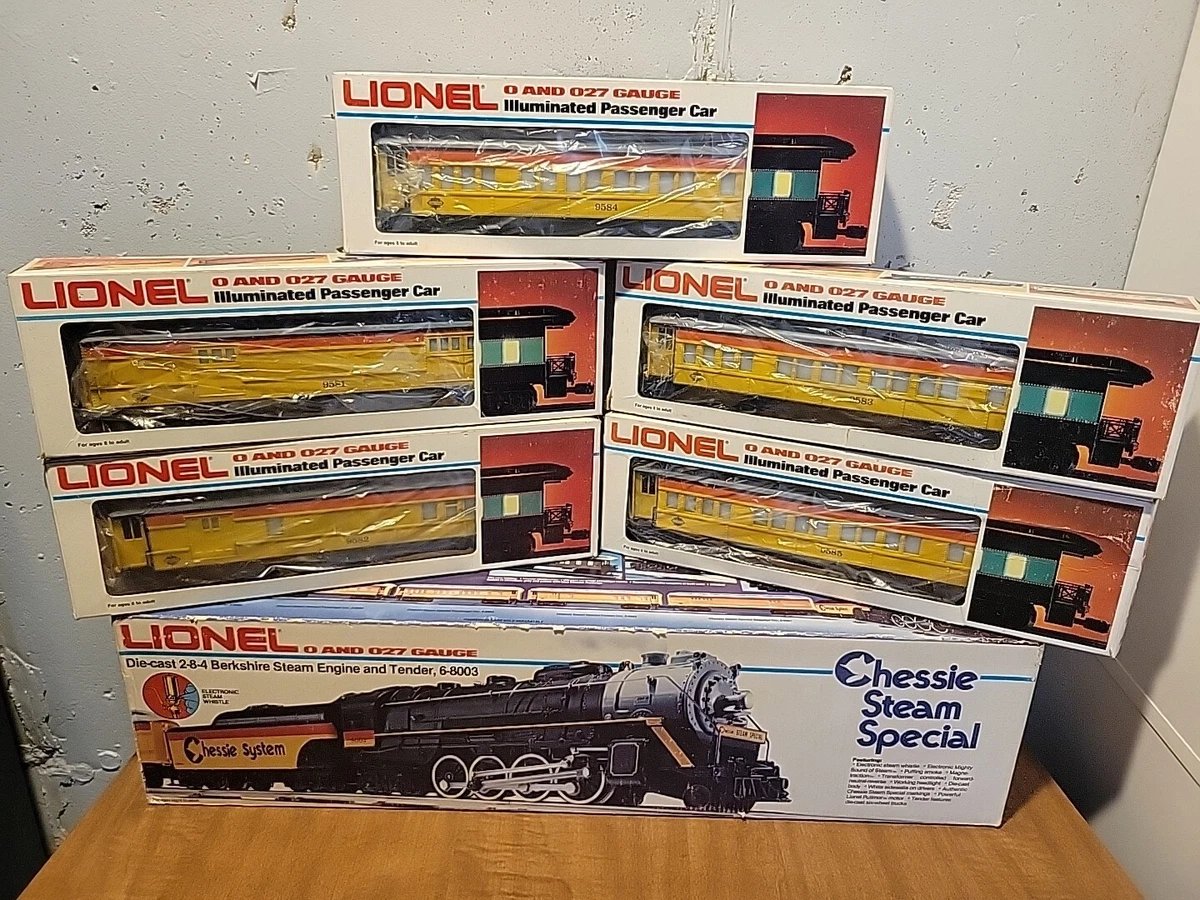 Lionel 6 8003 Chessie Steam Special w 5 Car Passenger Set Fully