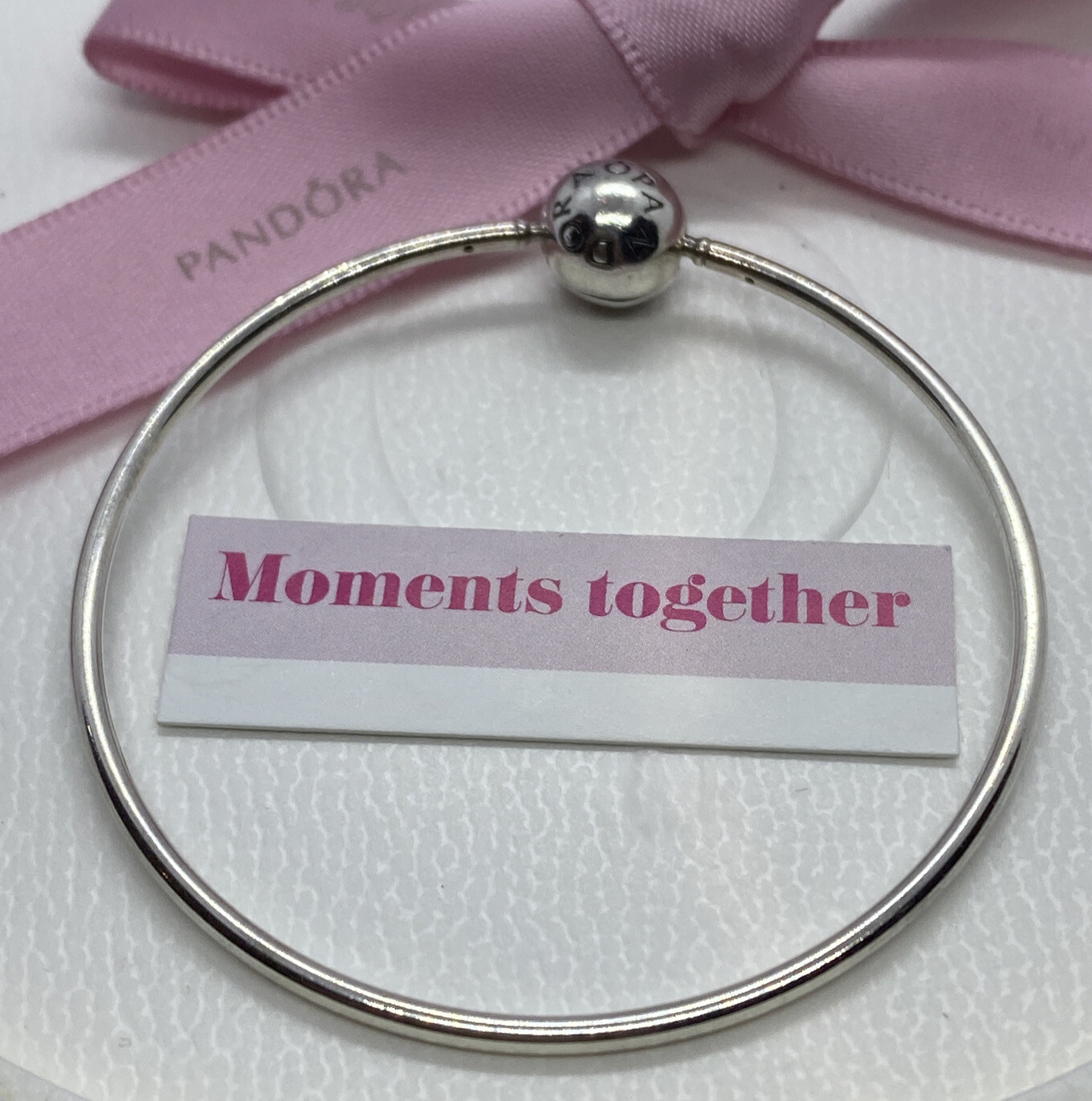 Pandora Silver ESSENCE Charm Bangle Bracelet 16cm… - image 1