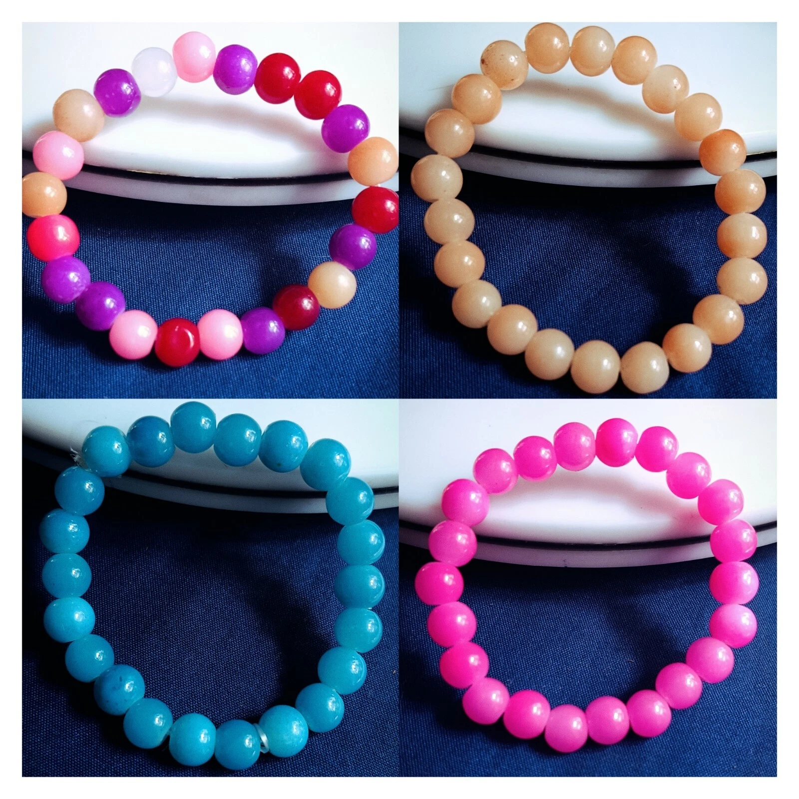 VALENTINO Braccialetti Principessa Cristallo Pietra Perline Donna Confezione da 4 Bracciale Elite Chic