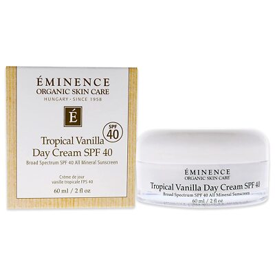Tropical Vanilla Day Cream SPF 40 by Eminence for Unisex - 2 oz Sunscreen