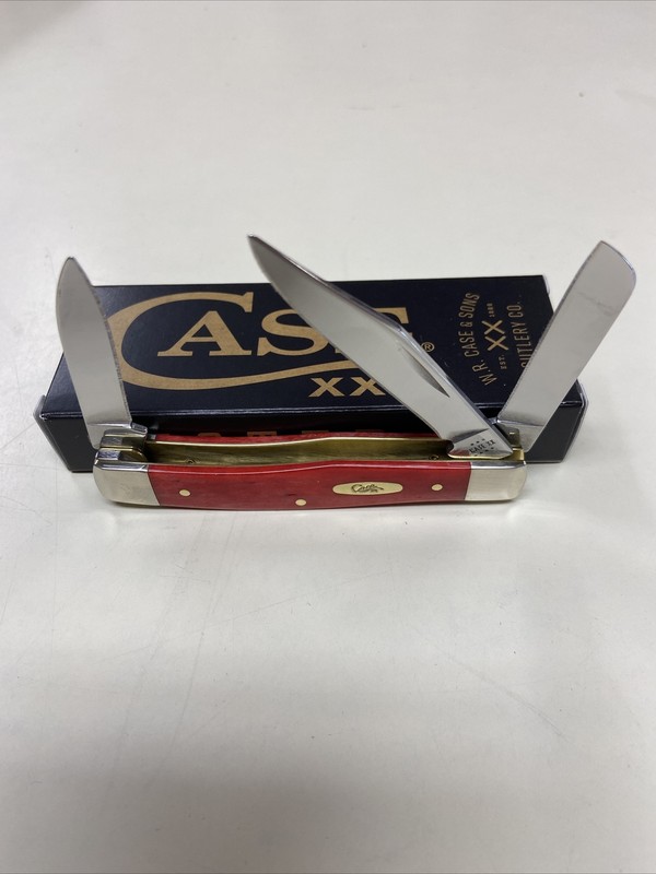 CASE XX # 10762 DARK RED BONE SMOOTH MEDIUM STOCKMAN SS PINCHED BOLSTERS 