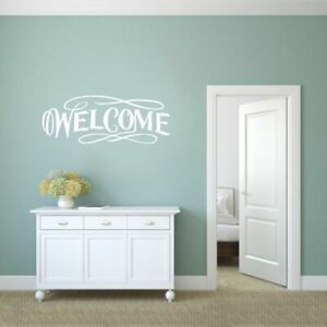 Fancy Welcome Wall Decal Entryway Greeting Hello Home