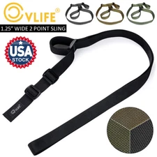 Tactical 2 Point Rifle Gun Sling Fast-Loop 1.25" Wide Tube Construction Webbing