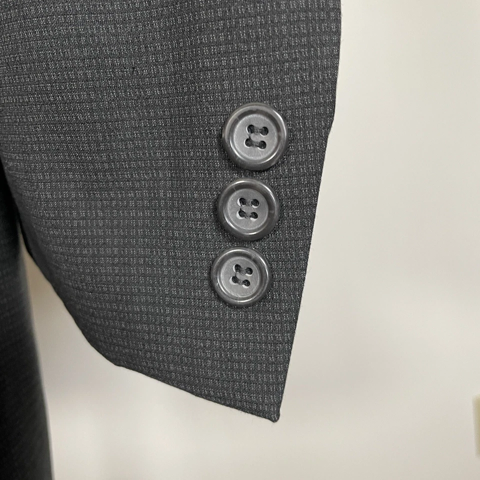 Metro Club Sport пальто мужской 44R темно серый чек полиэстер четыре кнопки - Изображение 4 из 4