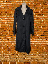 Womens Ellen Tracy Size Uk Xs Small Black Single Breasted Trench Mac Jacket Coat
