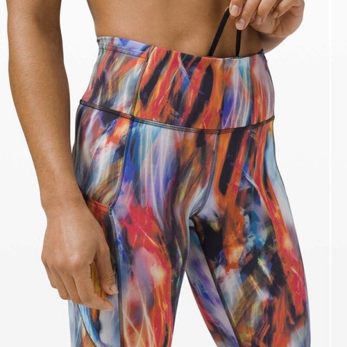 LULULEMON Lululemon High-Rise Crop 23" Leggings Chroma Fusion Multi Size 4 - Picture 5 of 13