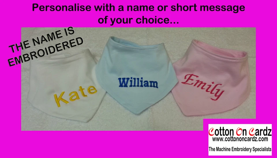 COTTON ON CARDS Babero Bandana Bebé Dribble Bordado Personalizado - Babero Navidad 1ª Navidad