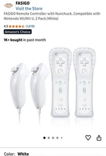 Fasigo Remote Controller With nunchuck, With Compatible Nintendo Wii, Wii U, Wii