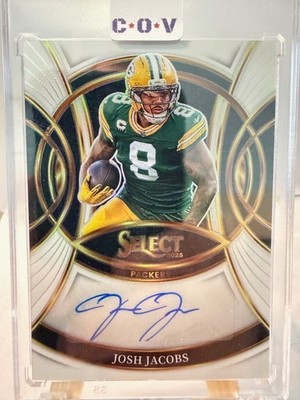 2025 Panini Select Josh Jacobs Signatures White Prizm Auto 17/35 PACKERS