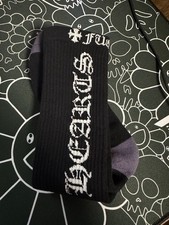 Chrome Hearts Dagger Socks Cross Logo CH Men's Large 9-13 White Black Brand New