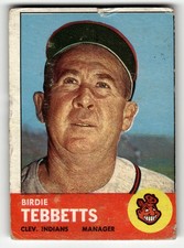 1963 Topps Birdie Tebbetts #48 Cleveland Indians LOW MID GRADE OK!