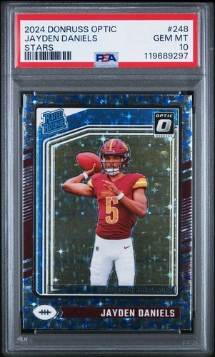 Jayden Daniels PSA 10 Gem Mint Rookie Card 2024 Donruss Optic #248 - Stars Prizm