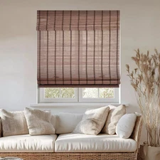 32"x64" Chicology Light Filtering Bamboo Roman Shade Bear Brown