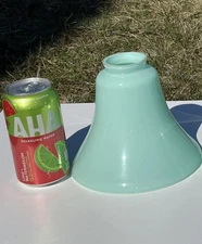 1 Vtg Seafoam Green Glass Lamp Shade Art Deco MCM Globe 2 1/4" Jadeite When Lit