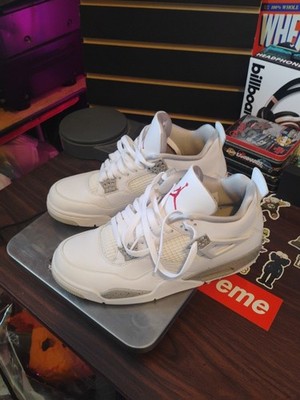 Jordan Air Jordan 4 Retro 10.5 White Cement Low Top Sneakers White Gray  No Box