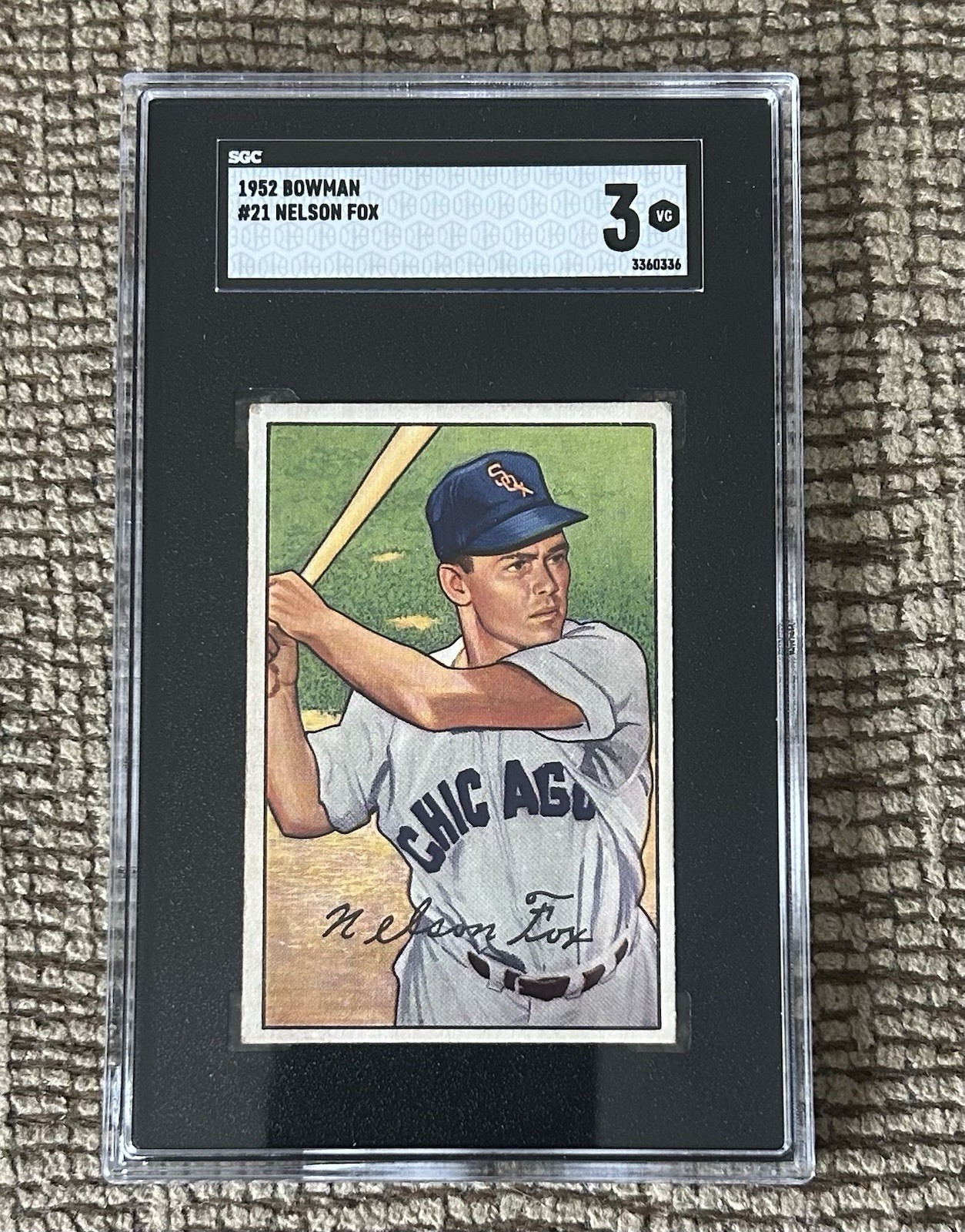 1952 Bowman Nelson Fox Chicago White Sox Hall of Fame #21 SGC 3 #3360336