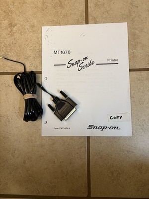 Snap On MT1670 Printer Manual n MT2500-400 Cable