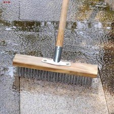 Wire Brush Heavy Duty Deck Scrub Brush Head for Cleaning Patio Wooden Decks