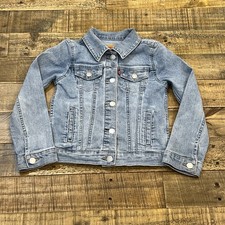 Levi s Girls Blue Jean Denim Trucker Jacket Youth Size Small 6/7 Light Wash
