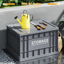 44L/90L Storage Bins Stackable Collapsible Storage Bins w/ Lids Garage Home NEW
