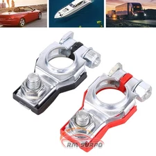 2x US Car Battery Terminal Clamp Connectors Positive Negative Release Disconnect