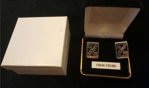 Vintage Sterling Silver Mexico Deco Designer Cufflinks