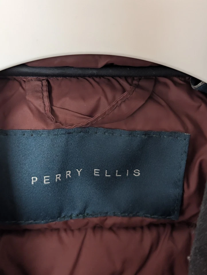 Мужской пуховик Perry Ellis жилет M коричневый оранжевый без рукавов на молнии стеганый - Изображение 4 из 4