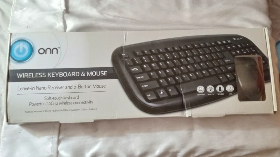 onn Wireless keyboard and mouse ONA11H0087 black, 2.4GHz, soft touch NIB - Image 3 of 4