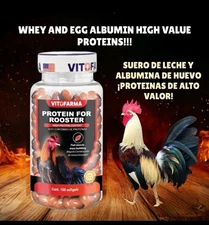 Protein Blend, Proteina de suero de leche, albumina de huevo para Gallos 100 Cap