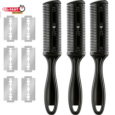 Maitys 3 Pcs Haircut Razor Comb Hair Cutting Comb with 12 Replacement Blades Dou