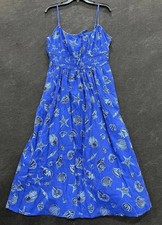 GAP Gauze Tie-Front Maxi Dress Women's Size L Blue