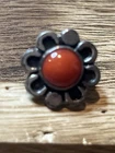 VINTAGE NATIVE AMERICAN STERLING SILVER CORAL STONE RING sz 5.5