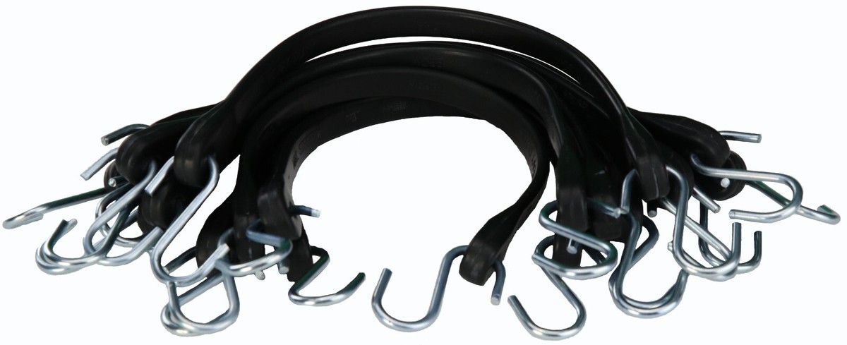10-Pack Heavy Duty Bungee Cords - 15" Natural Rubber, With Crimped S-Hooks, Tarp Straps 6 thumbnail image