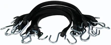(100 Pack) 15" Rubber Bungee Cords with S Hooks Heavy Duty Outdoor Tarp Straps