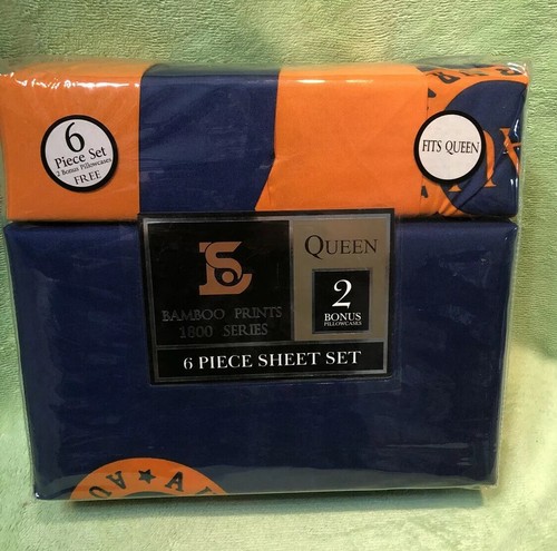Auburn University War Eagle Set di lenzuola Queen 6 pezzi, NUOVO - Foto 4 di 7