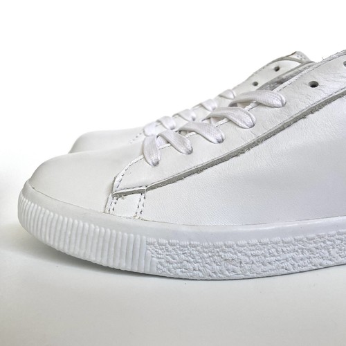 PUMA Clyde Mens Size 9.5 White Lace-Up Sneakers Casual Athletic Shoes - Picture 8 of 18