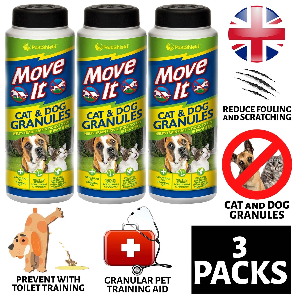 3X Pet Cat Dog Repellent Powder Animal Non Toxic Natural For Garden Patio Uk