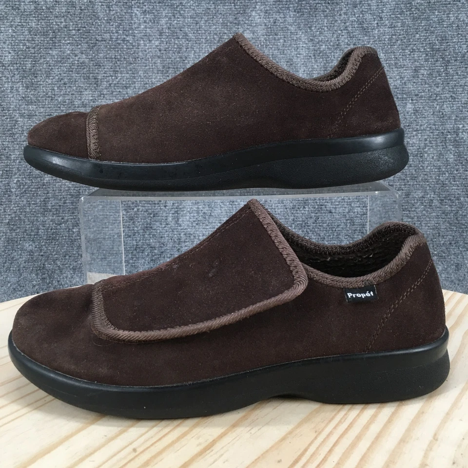 Propet Slippers Mens 8 Coleman Flats Comfort MXA003M Brown Leather Slip On - Image 2 of 4
