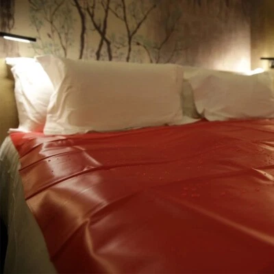 PVC Bed Sheet King Size Rubber Fitted Waterproof WetPlay Couples Love Sex Pillow