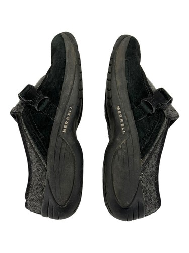 Zapatos cómodos para mujer Merrell talla 10 negros y grises sin cordones perfil posterior baja - Imagen 9 de 11